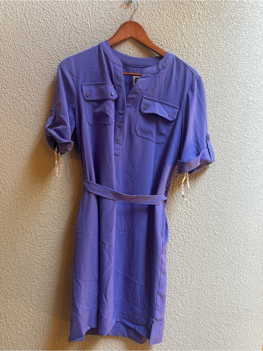 Anne Klein Lavender Purple Shirt Dress with Belt - Picture 5 of 5
